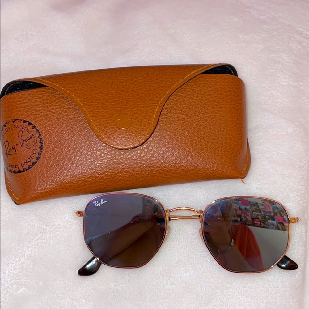 Hexagonal Reflective Sunglasses - image 1